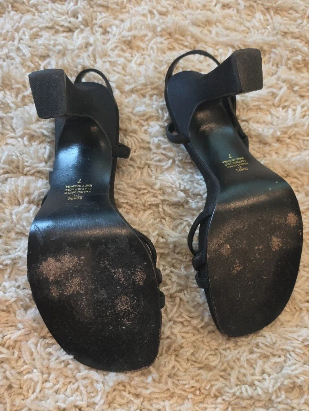 Black Strappy Knot Ankle-Heel Sandals